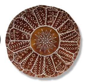Moroccan POUF - Leather Pouf Ottoman Pouf Morrocan Leather Pouf Moroccan Pouffe