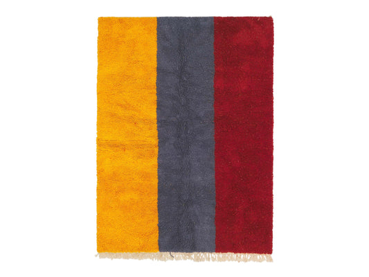 Handmade Wool Color-Block Rug in Red, Blue, and Yellow – Modern Geometric Area Rug, Bold Contemporary Decor, Statement Accent
Description:
Make a bold statement with this handmade wool rug, featuring a striking color-block design in rich shades of red, blue, and yellow. Perfect for adding a pop of color to modern and contemporary spaces, this rug is ideal for living rooms, bedrooms, or creative areas. Crafted from high-quality wool, it combines durability with a plush feel, providing warmth and a unique vis